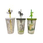 VASO CON PAJITA ANIMALES