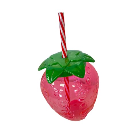 VASO FRESA CON PAJITA 500ML