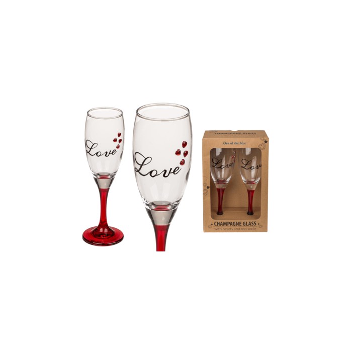 SET DE COPAS DE CHAMPÁN CON CORAZÓN