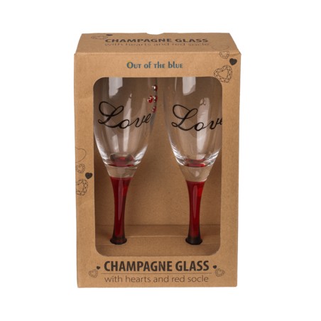 SET DE COPAS DE CHAMPÁN CON CORAZÓN
