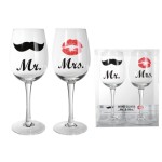 SET DE 2 COPAS DE VINO MR & MRS