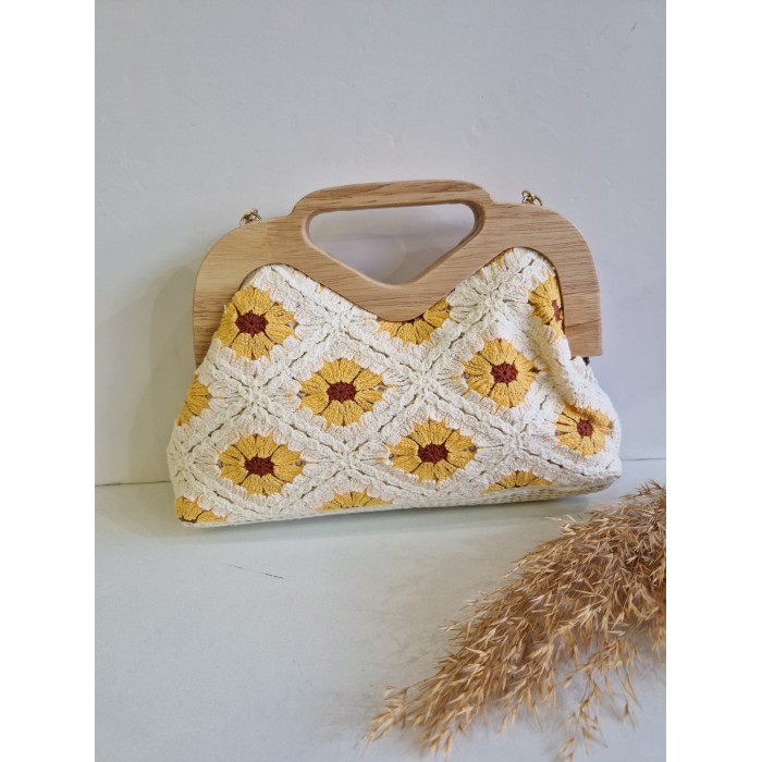 CARTERA CROCHET GIRASOLES