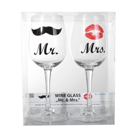 SET DE 2 COPAS DE VINO MR & MRS
