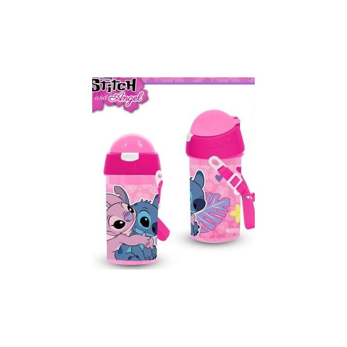 BOTELLA STITCH Y ANGEL PAJITA