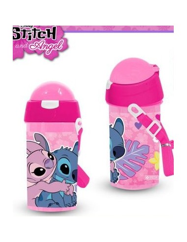 BOTELLA STITCH Y ANGEL PAJITA