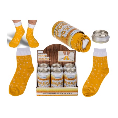CALCETINES EN LATA DE CERVEZA