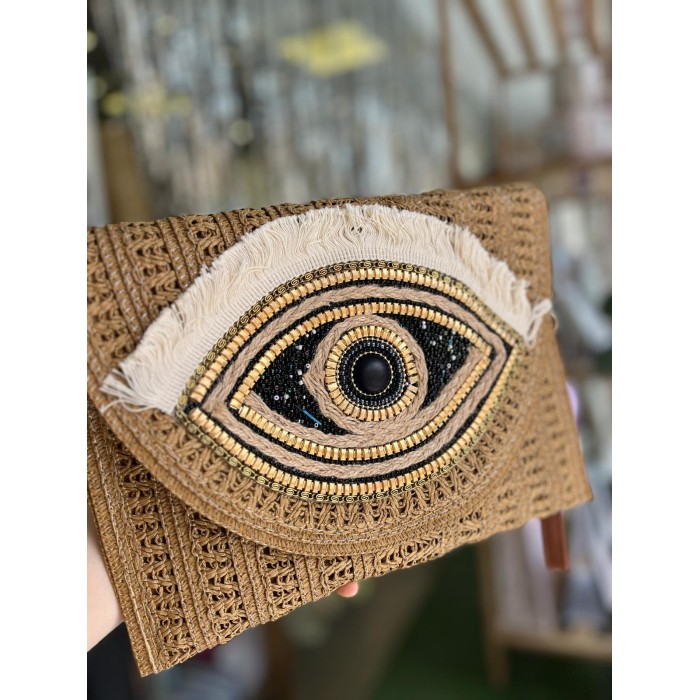 BOLSO BANDOLERA RAFIA OJO