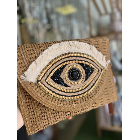 BOLSO BANDOLERA RAFIA OJO