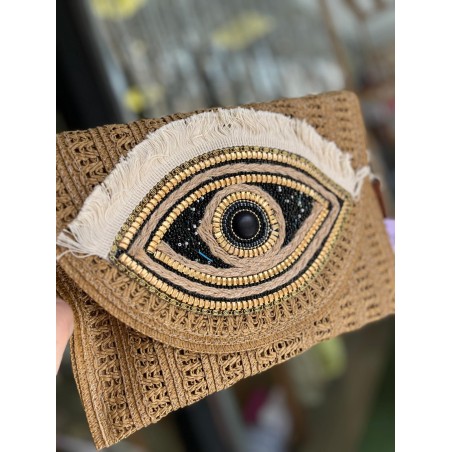 BOLSO BANDOLERA RAFIA OJO