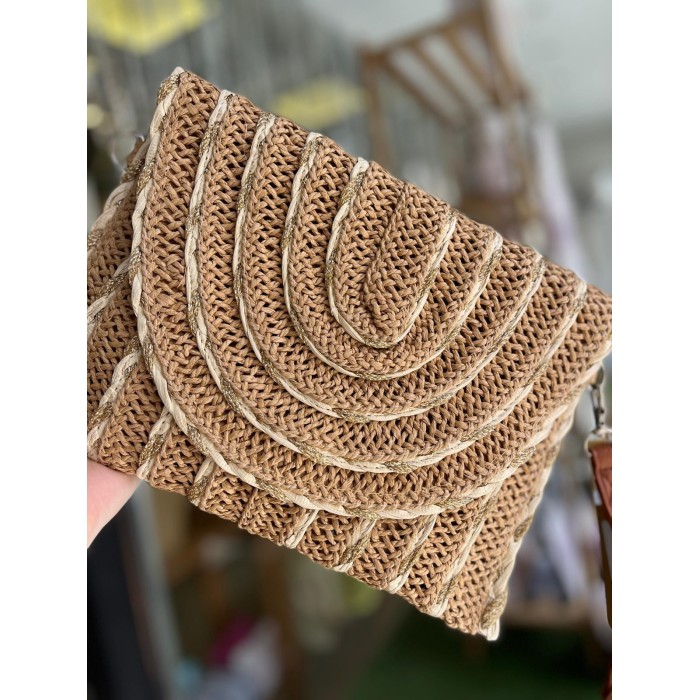 CARTERA PLANA RAFIA CAMELIA