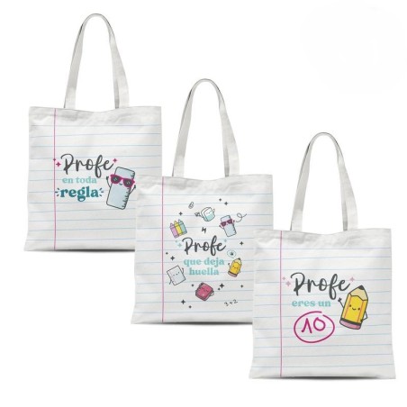 BOLSA ALGODON CON CREMALLERA PROFE