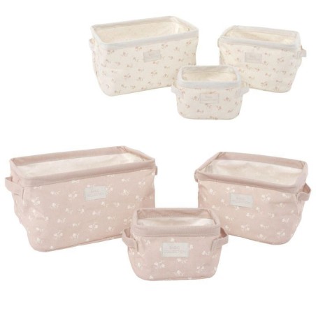 CESTA HOJAS ROSA PEQUEÑA