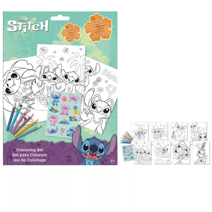 SET DE COLOREAR STITCH CON PEGATINAS