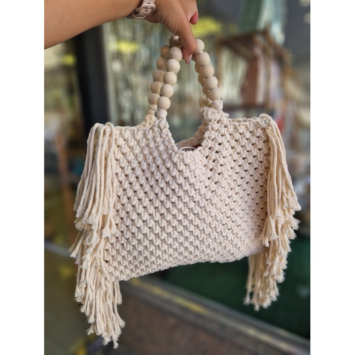 BOLSO CROCHET ASA MADERA
