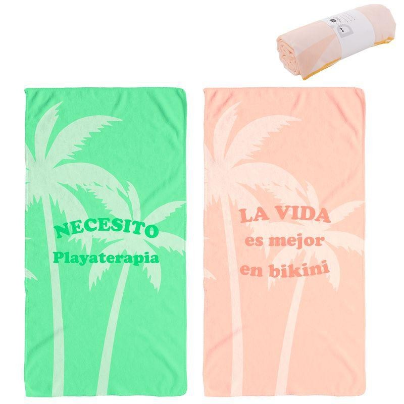 TOALLA PLAYA 90X170 MICROFIBRA FLUOR
