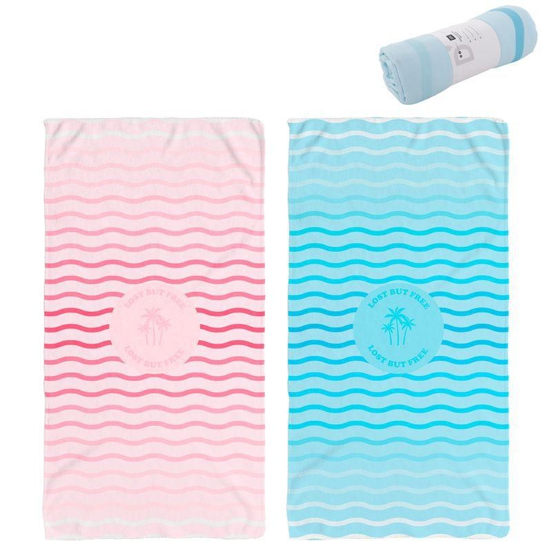 TOALLA PLAYA 90X170 MICROFIBRA ONDAS