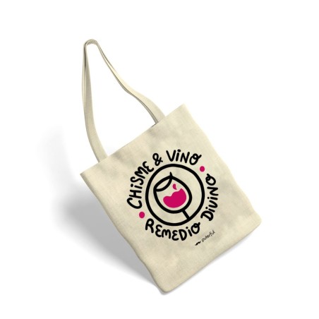 BOLSA DE TELA - CHISME Y VINO