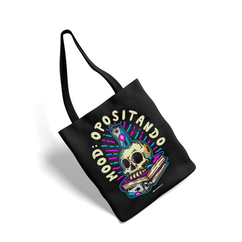 BOLSA DE TELA - MOOD  OPOSITANDO  NEGRA 