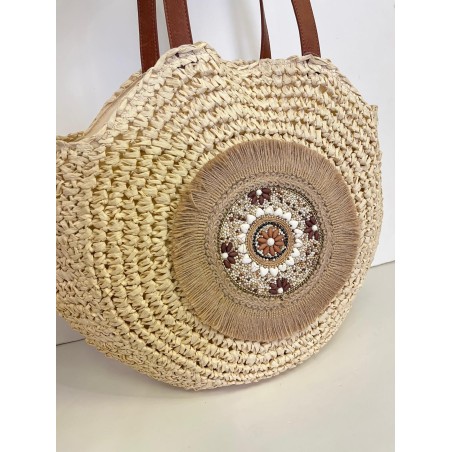 BOLSO RAFIA REDONDO BLANCA
