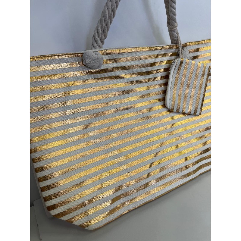 BOLSA PLAYA RAYAS DORADO