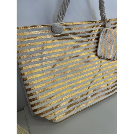 BOLSA PLAYA RAYAS DORADO