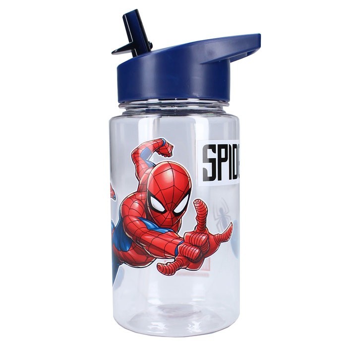 BOTELLA CON PAJITA SPIDERMAN 450ML