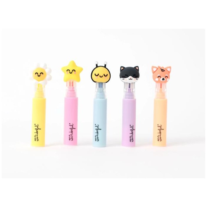 SET DE 5 SUBRAYADORES PASTEL - COLORES SUAVES  IDE