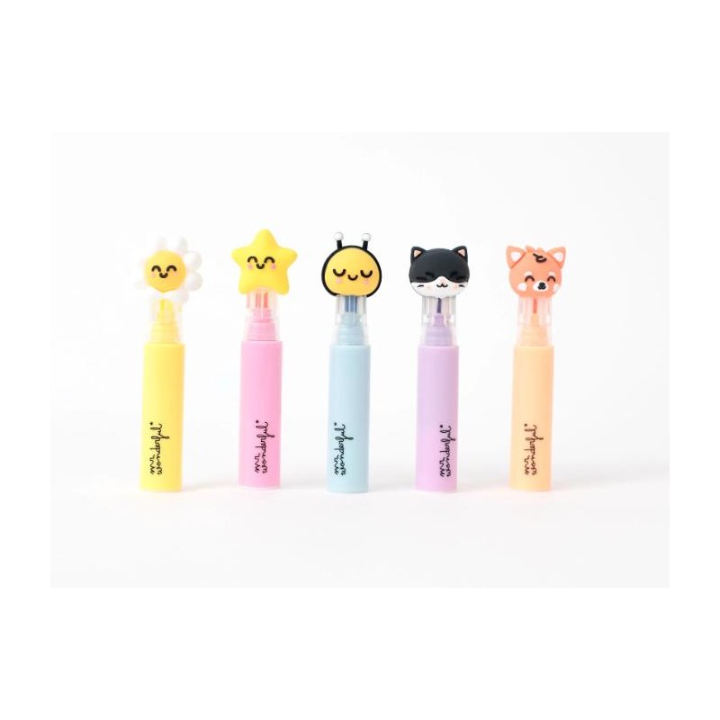 SET DE 5 SUBRAYADORES PASTEL - COLORES SUAVES  IDE