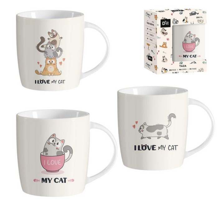 TAZA 350ML GATOS