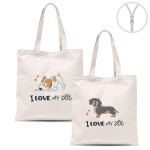 BOLSA ALGODON CON CREMALLERA PERROS