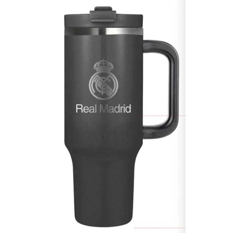 VASO TÉRMCO REAL MADRID CON ASA Y PAJITA 1 2L
