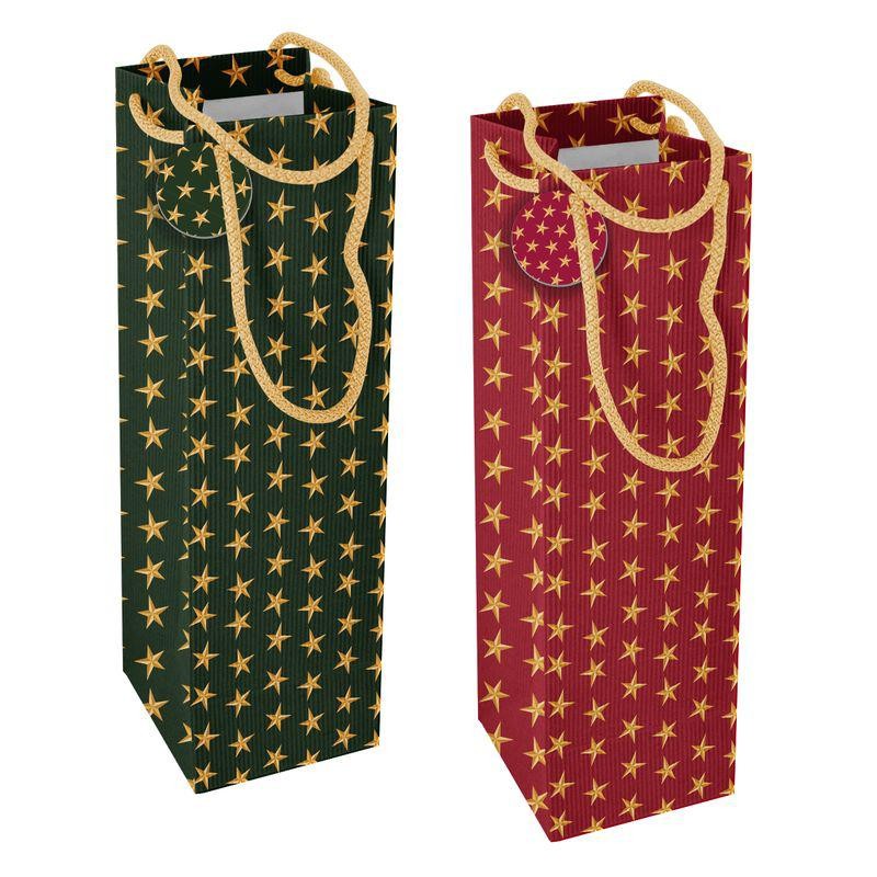 BOLSA VINO ESTRELLAS NAVIDAD