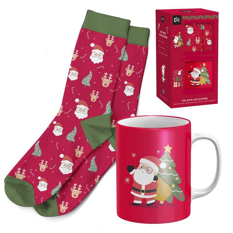 SET TAZA CON CALCETINES T 38-42 PAPÁ NOEL