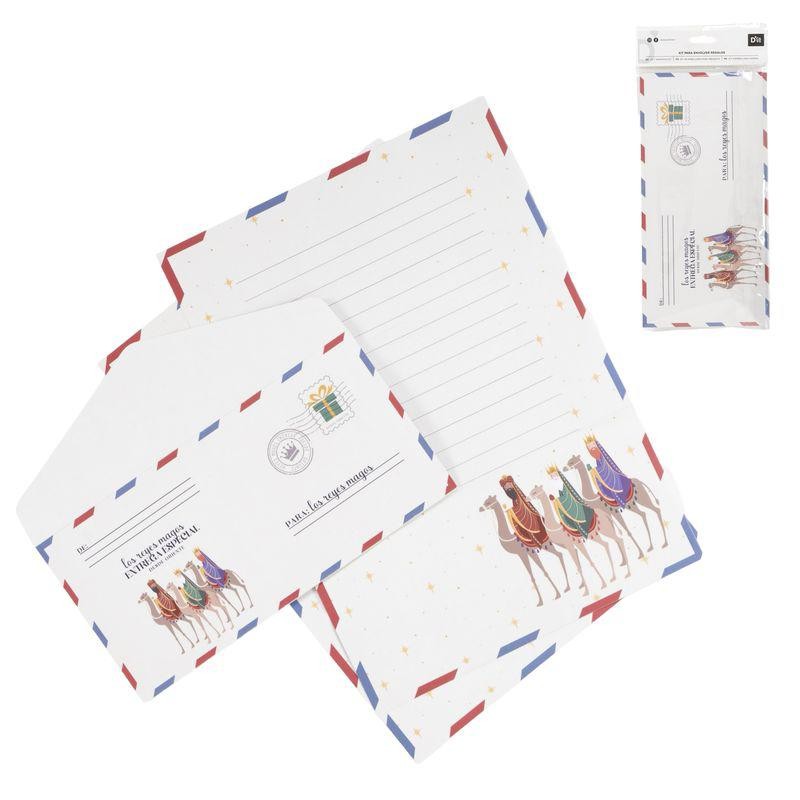 JUEGO DE 2 CARTAS CON SOBRE REYES MAGOS