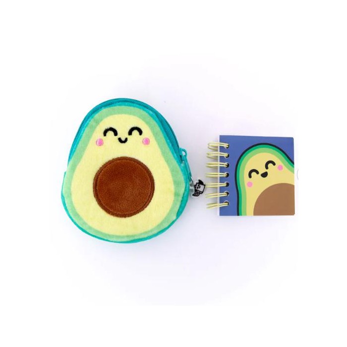 MONEDERO CON LLAVERO Y MINI LIBRETA AGUACATE 