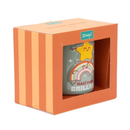 TAZA 3D ESTRELLA Y ARCOÍRIS - NACÍ PARA BRILLAR 