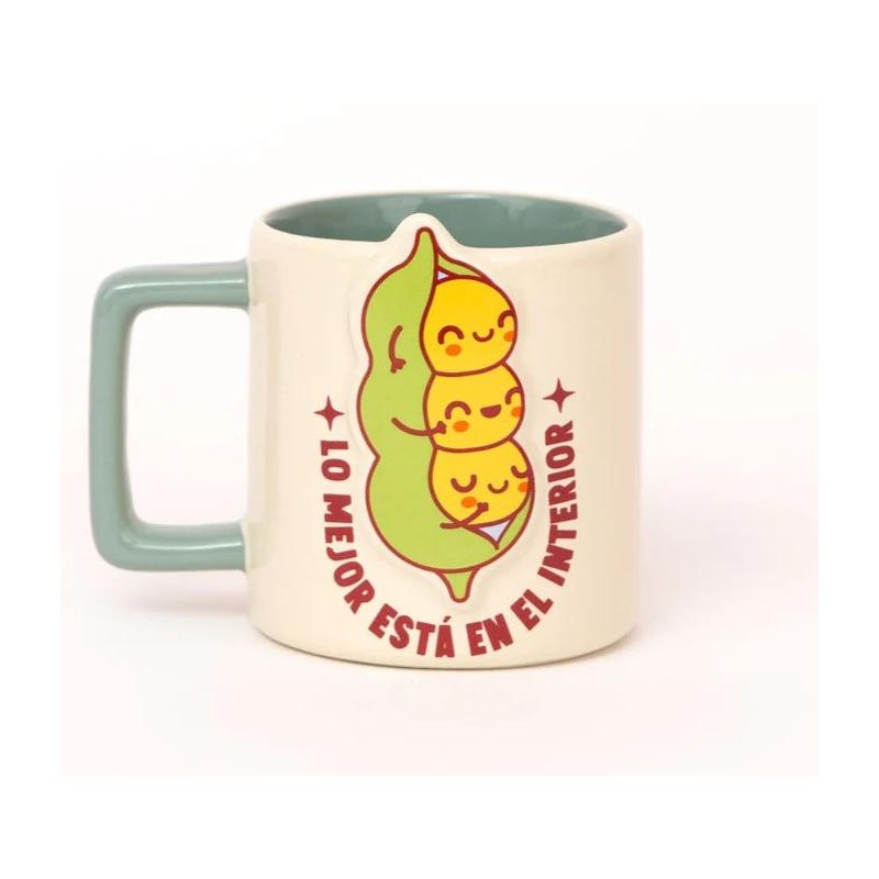 TAZA 3D GUISANTES - LO MEJOR ESTÁ EN EL INTERIOR 