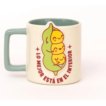 TAZA 3D GUISANTES - LO MEJOR ESTÁ EN EL INTERIOR 