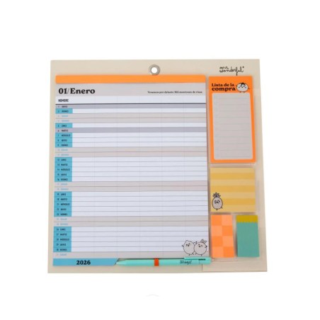 CALENDARIO DE PARED MAGNÉTICO FAMILIAR 2026 