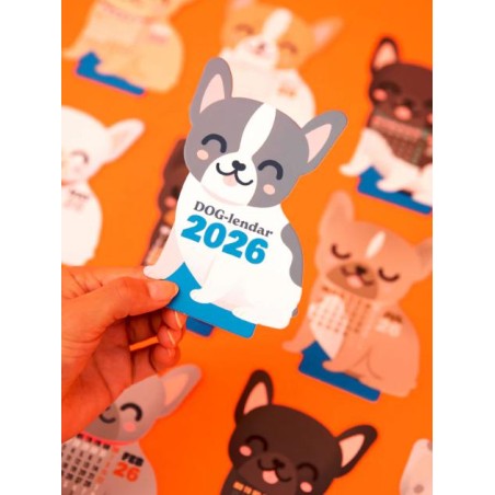 CALENDARIO DE SOBREMESA 2026 CON PEANA - BULLDOG