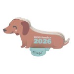 CALENDARIO DE SOBREMESA 2026 CON PEANA - DACHSHUND