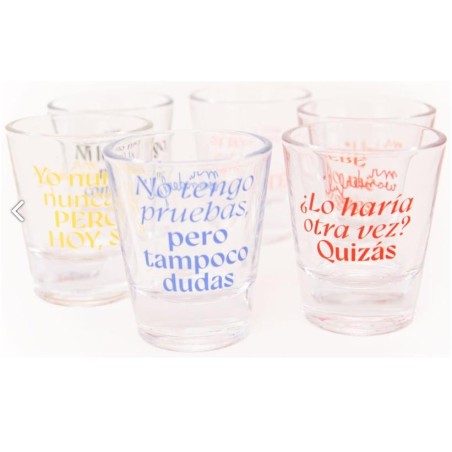 SET 6 VASOS DE CHUPITO PARA BRINDAR INFINITO 