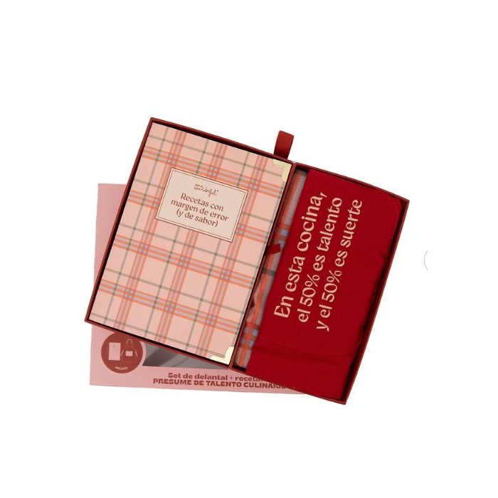 SET DE DELANTAL Y RECETARIO - RECETAS CON MARGEN 