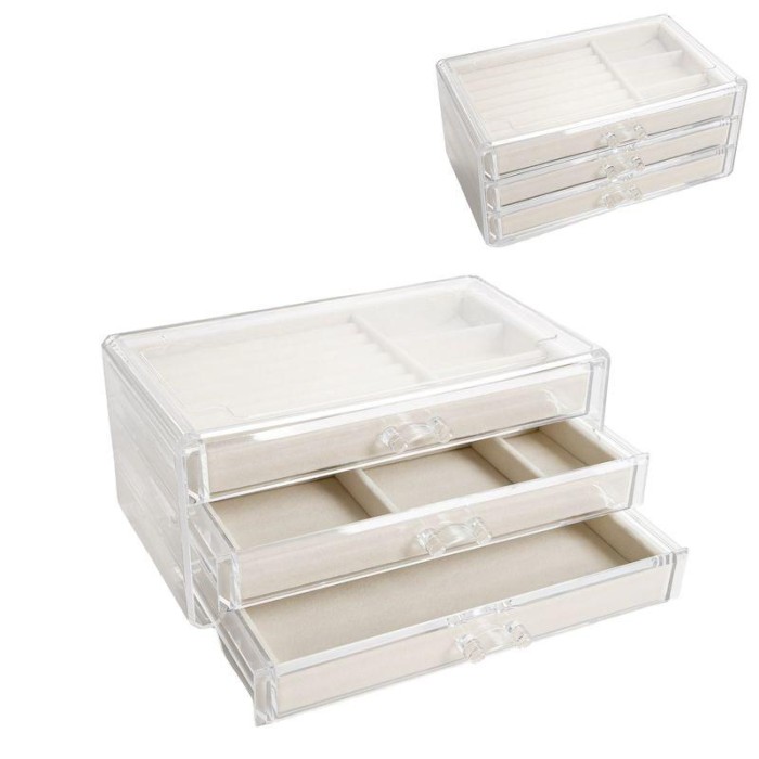 JOYERO 3 CAJONES TERCIOPELO 