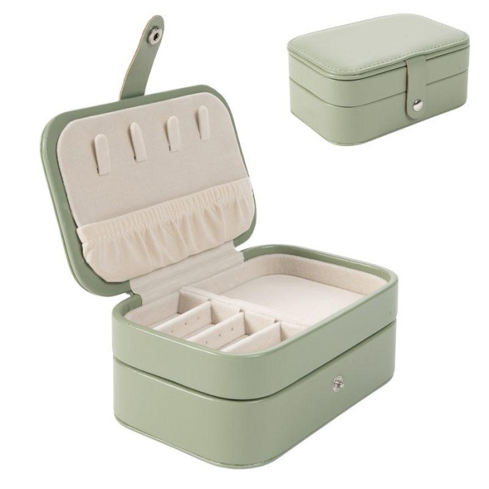 JOYERO DE VIAJE 2 NIVELES VERDE