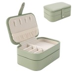 JOYERO DE VIAJE 2 NIVELES VERDE