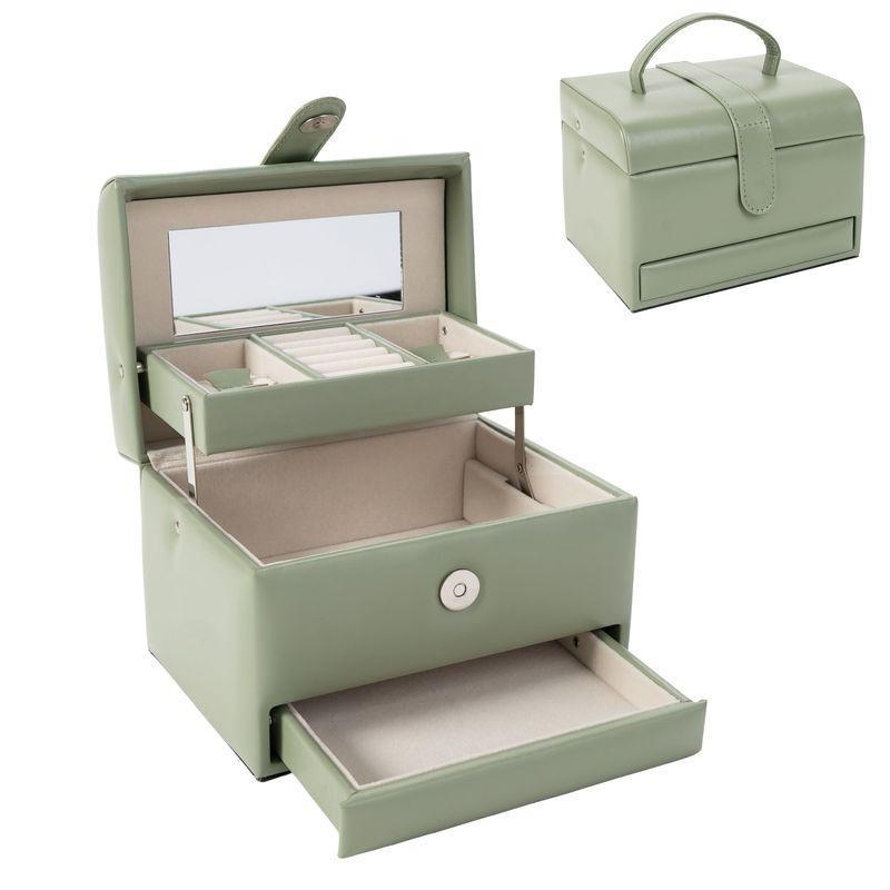 JOYERO 3 NIVELES VERDE