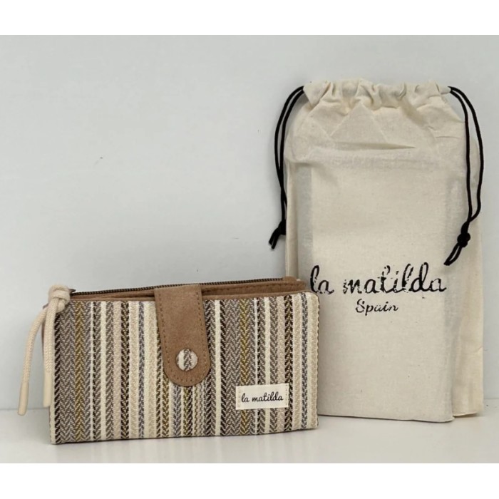 BILLETERO GRANDE RAYAS BEIGE