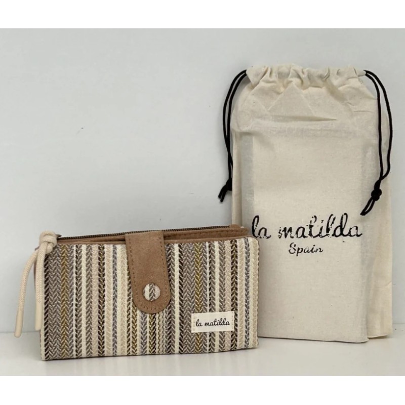 BILLETERO GRANDE RAYAS BEIGE