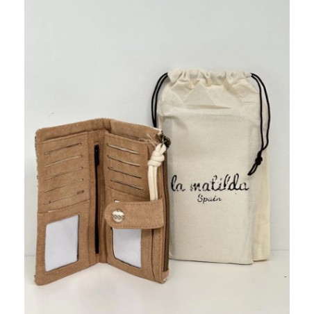 BILLETERO GRANDE RAYAS BEIGE